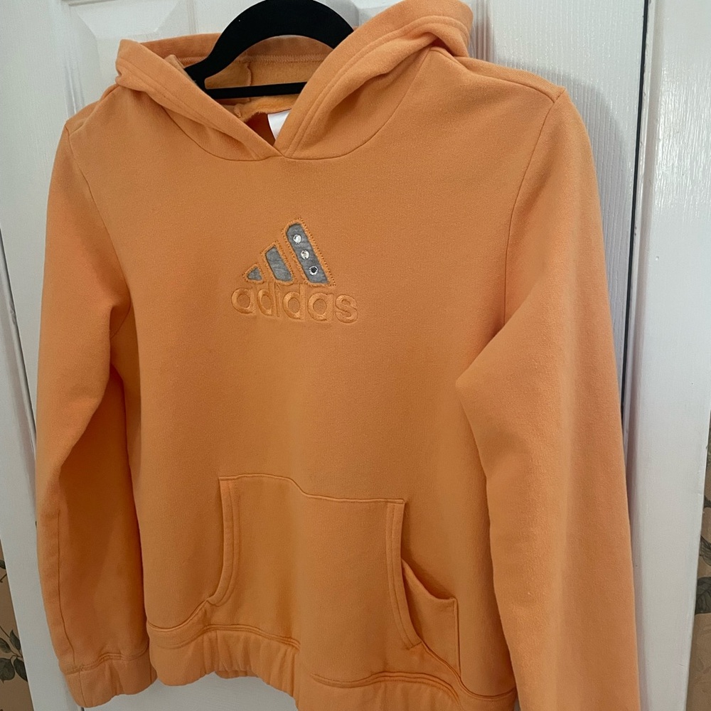 Women Adidas Peach Hoodie with Logo